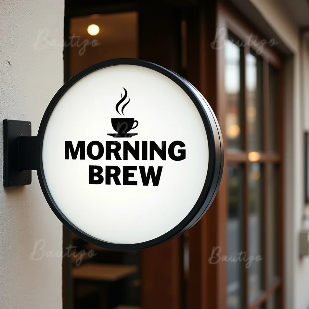 Custom Round LED Light Box for Business Waterproof Acrylic Double Sided Professional Illuminated Signage