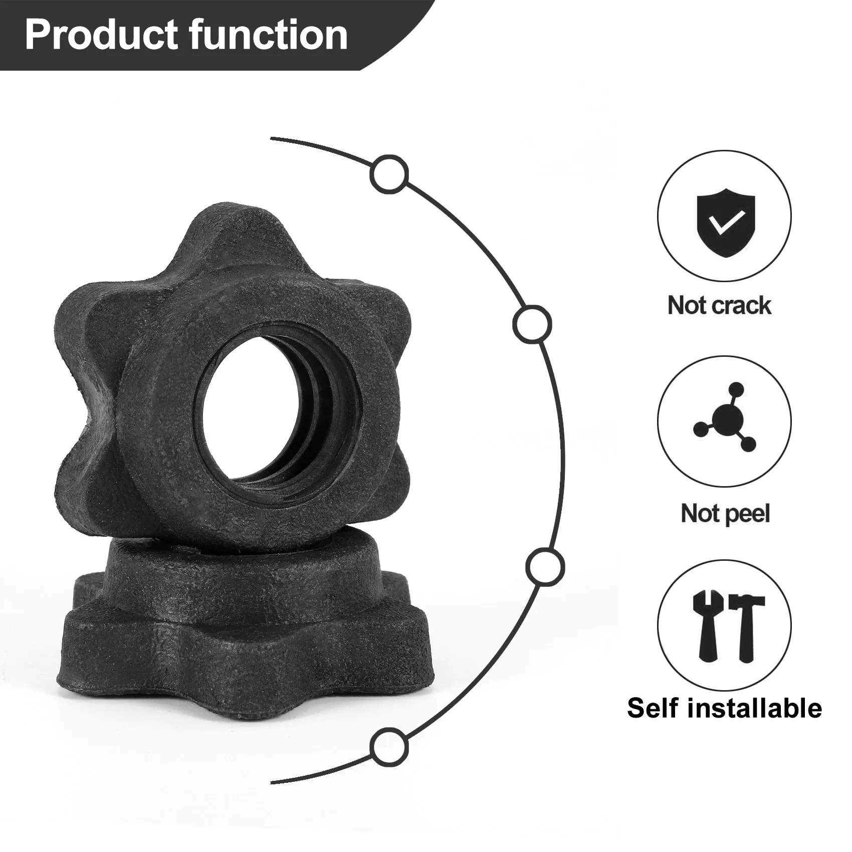 

Value ~1 Pairs Dumbbell Hex Nut,Dumbbell Rod Nut, Collars for Barbells Bars Training Sports