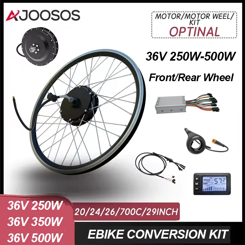 

Комплект переднего и заднего бесщеточного двигателя 36 В 250 Вт 350 Вт 500 Вт для комплекта для переоборудования электрического велосипеда с контроллером дисплея дроссельной заслонки