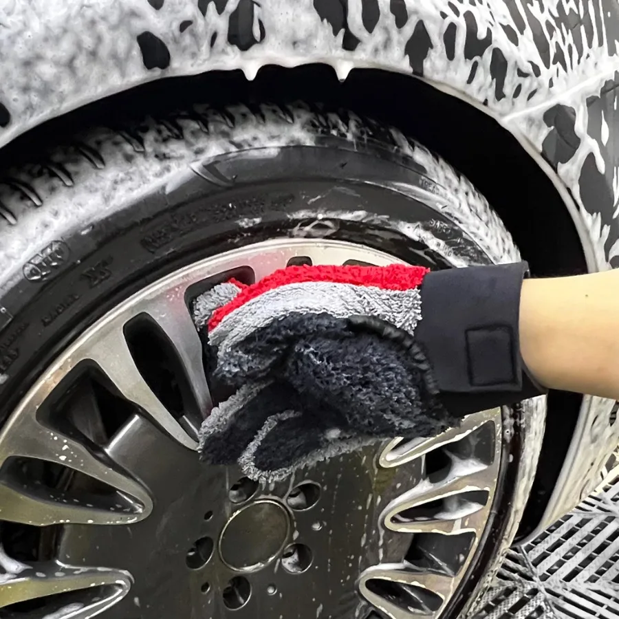 (2 шт.) 2в1 Очиститель колес из микрофибры, перчатки для мытья