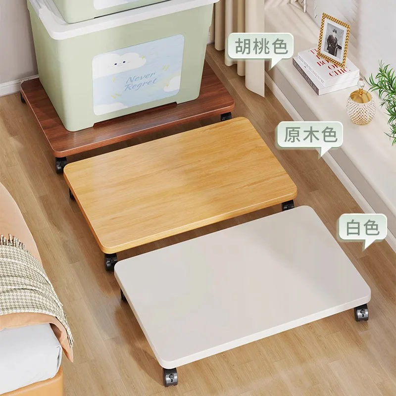 Movable storage box base, finishing box storage plate with pulley bracket, tray with wheel  household storage rack
