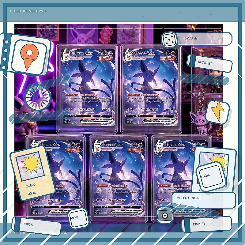 Espeon VMAX 006/006 en DIY Collection Cards Self Made Single Card Classic Game Anime Card Gift Toy 5PCS 10PCS Set
