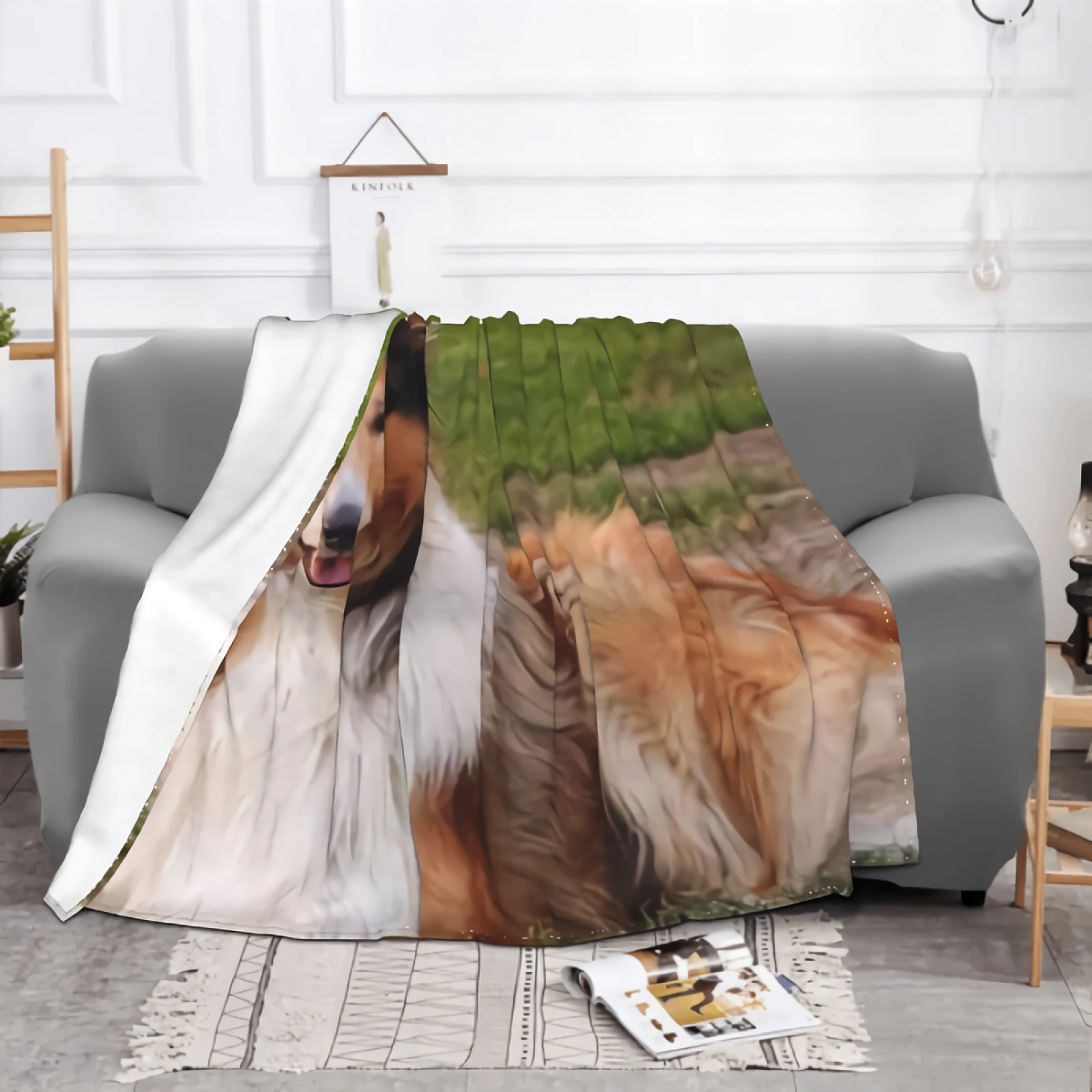 Shepherd Dog Blanket Micro Flannel Fleece Blanket Comfortable Thermal Collie Dog Blanket Durable Pad Bed Cover Warm Sofa Blanket
