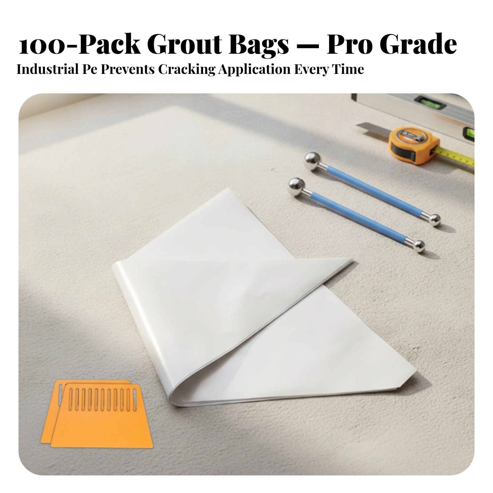100 Pieces Grout-Filling Bag Tear-Resistant Grout Bag with Tapered Tip Customizable Dispensing Control Ergonomic for Tilers