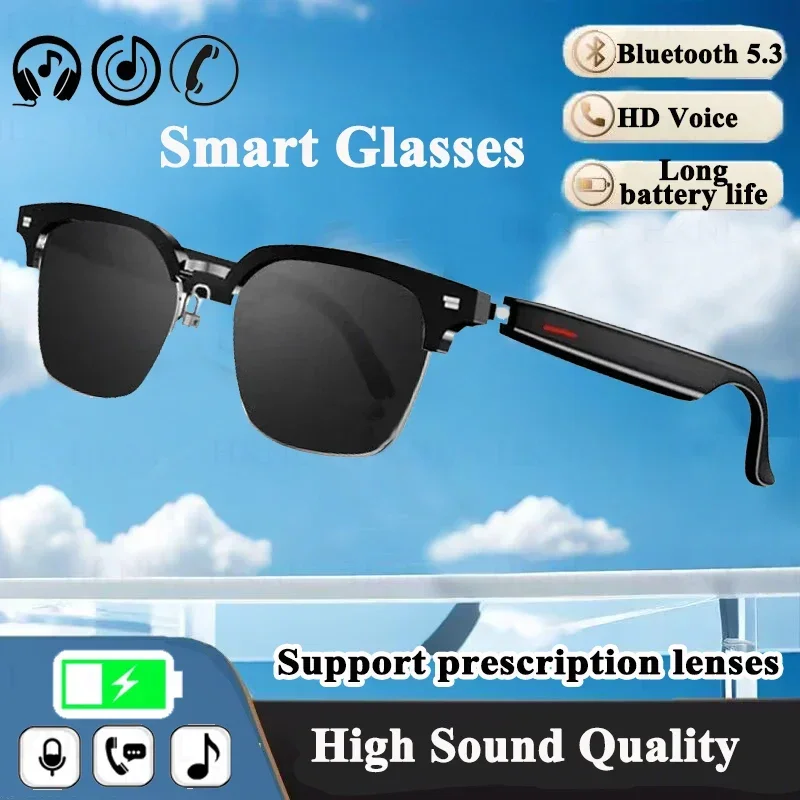 

Fashion Smart Glasses Music Sunglasses Earphones Wireless Bluetooth Headset HIFI Sound Headphone Driving Glasses Hands-free Call