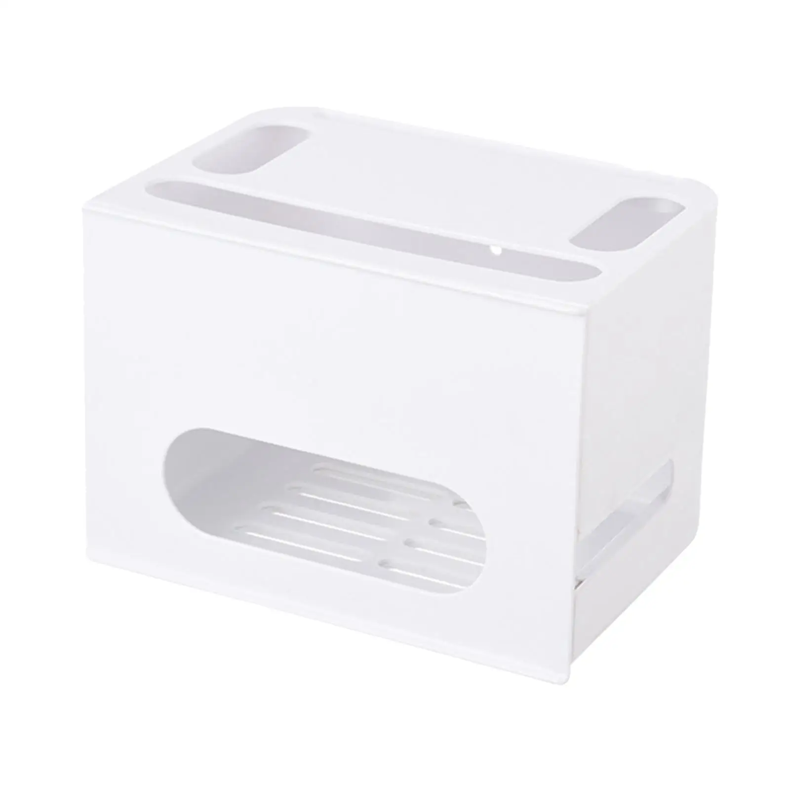 

Two Layers Router Storage Box Heat Dissipation Cord Organizer Mobile Phone Support Slot for Desktop Household Wires