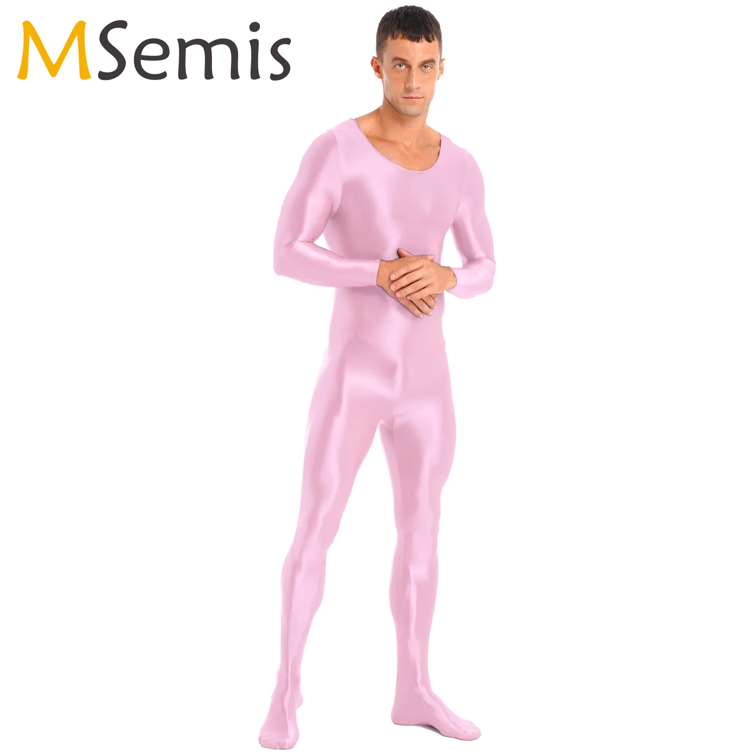 Zentai-traje de baño Sexy para hombre, ropa deportiva de Ballet y Yoga, leotardo, traje de baño brillante