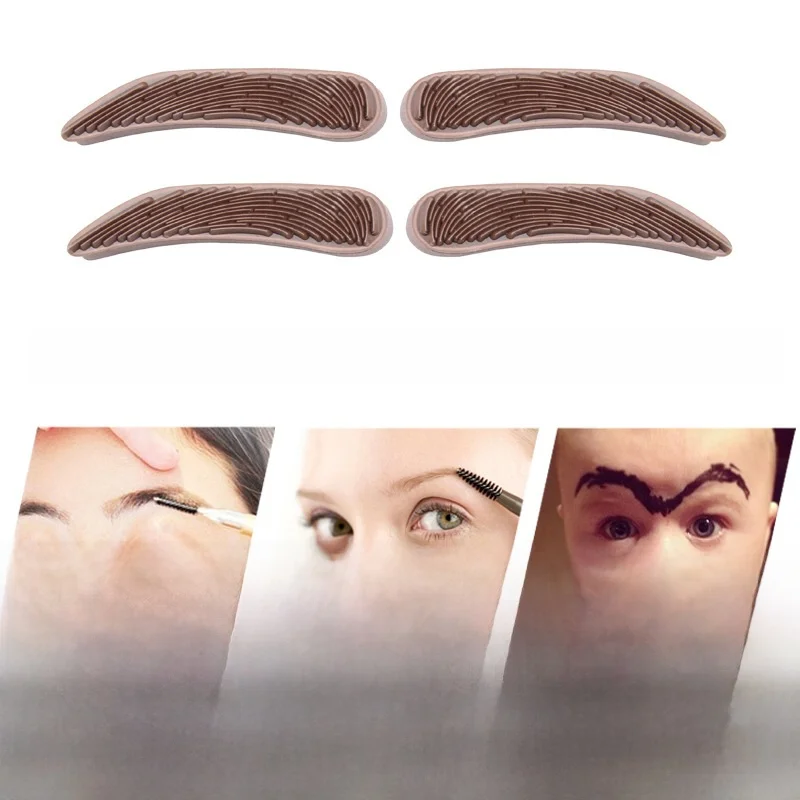 Beginner Eyebrow Stamp Eyeliner Tattooing Kit Lazy Person's Eyebrow Stamping Tools Makeup Artist Essential Brow Drawing Ruler