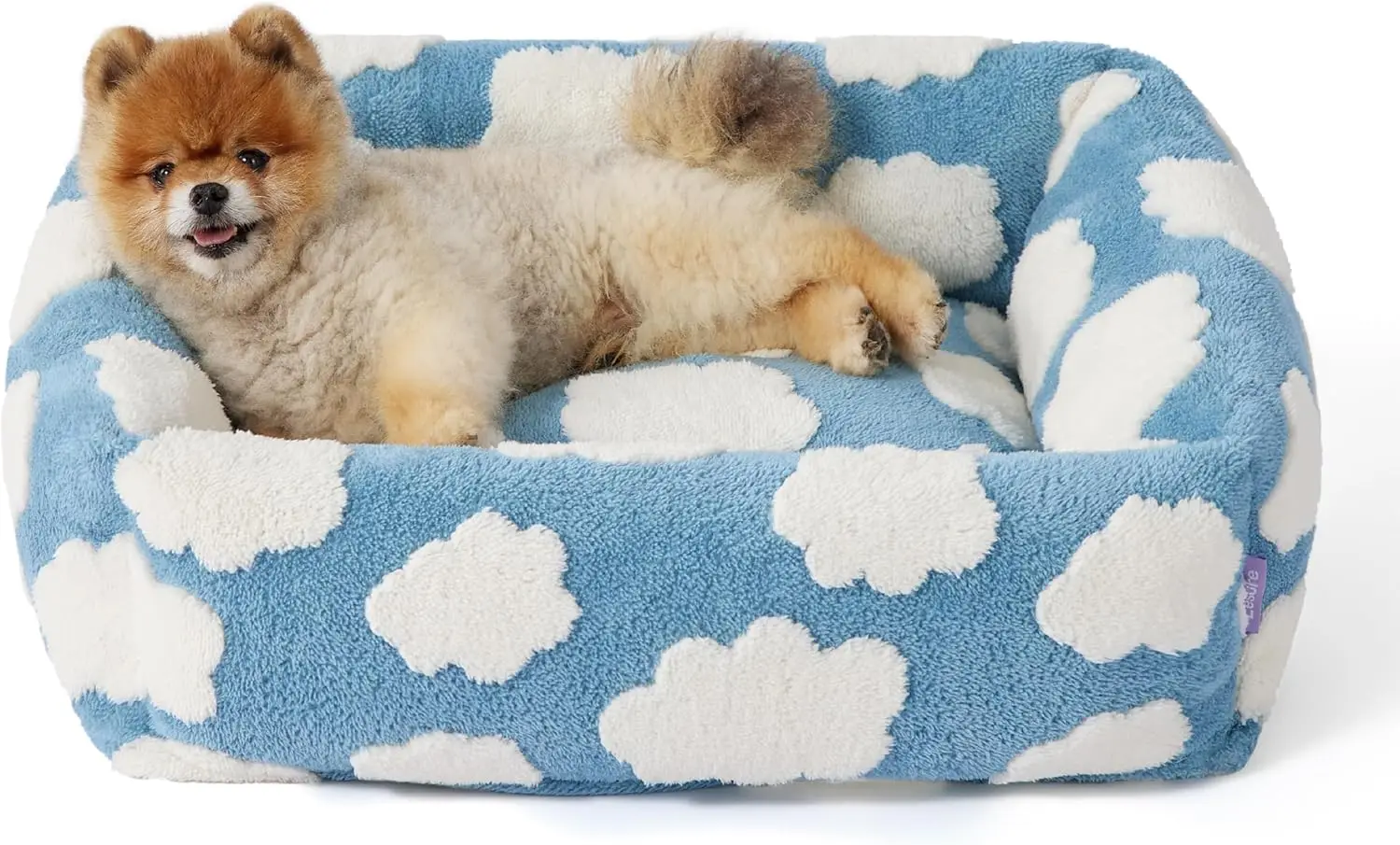 

Cute Washable Dog Bed for Small Puppies - Orthopedic Rectangle Pet Sofa with Anti-Slip Bottom, 25x21x7in