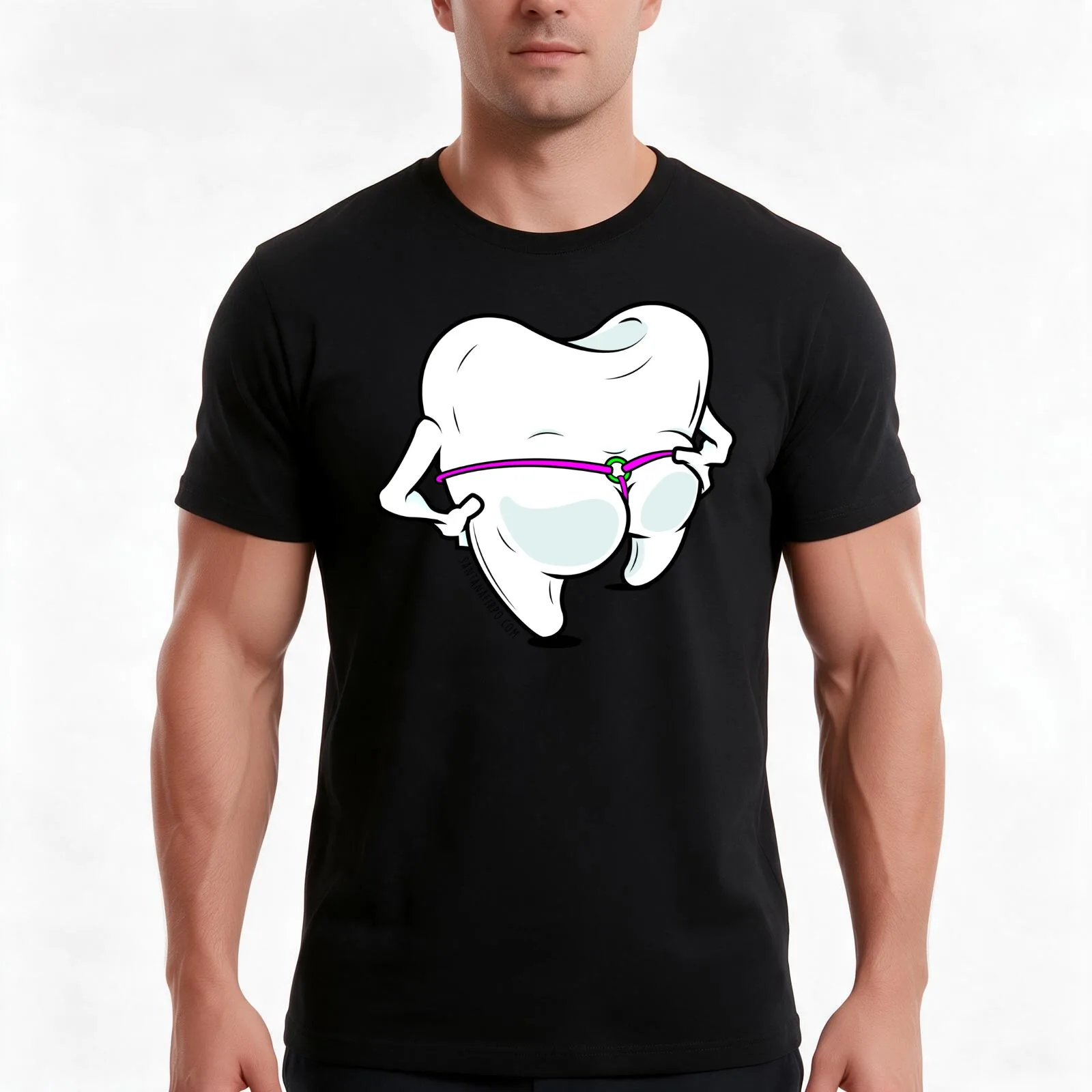 Dental Floss T-Shirt Summer Casual Cotton Tee Oversized Streetwear Tops Vintage Graphic Print Loose Fit Short Sleeve
