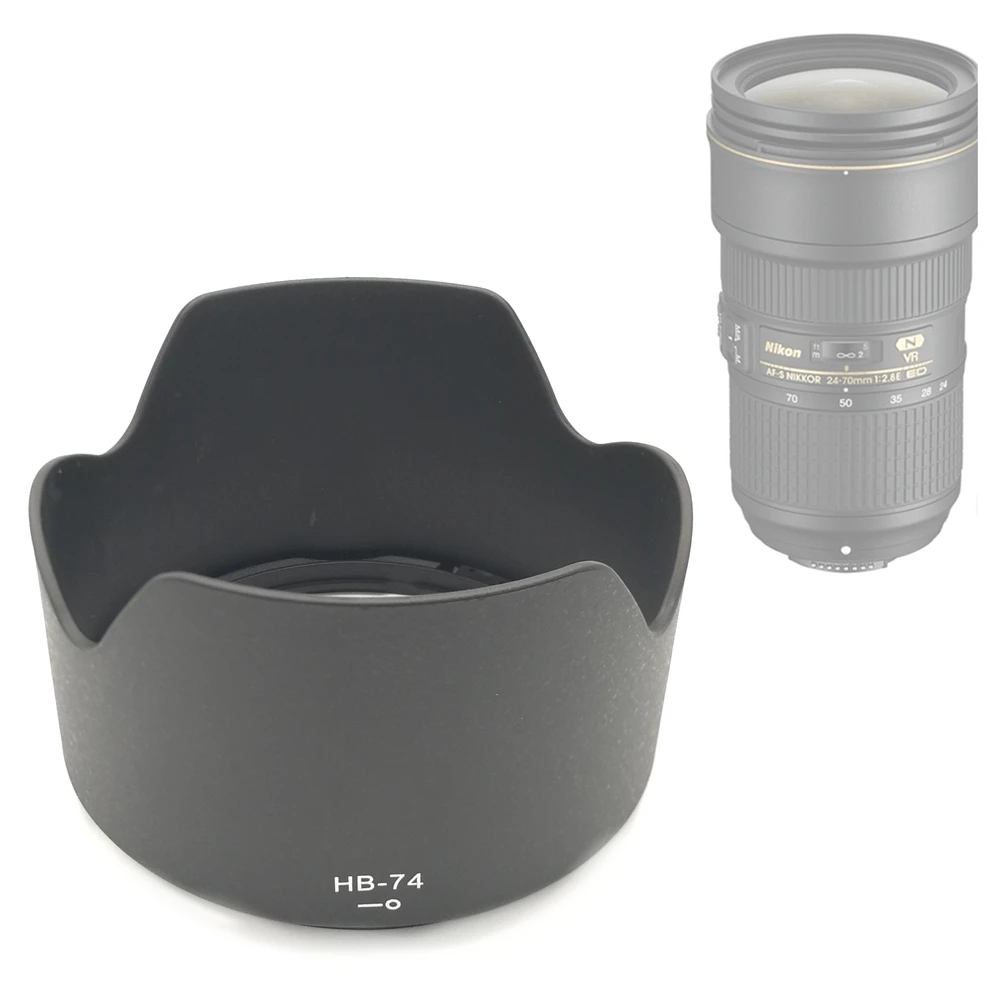 HB74 Байонетная бленда, солнцезащитная крышка, замена HB-74 для Nikon AF-S Nikkor 24-70mm f/2.8E ED VR F2.8E 24-70 мм