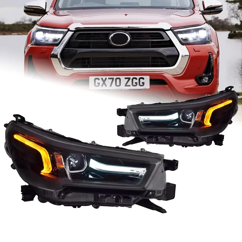 

Car Lights for Toyota Hilux Headlights 2021-2023 New Revo LED Headlight DRL Hid Head Lamp Angel Eye Bi Xenon Accessories