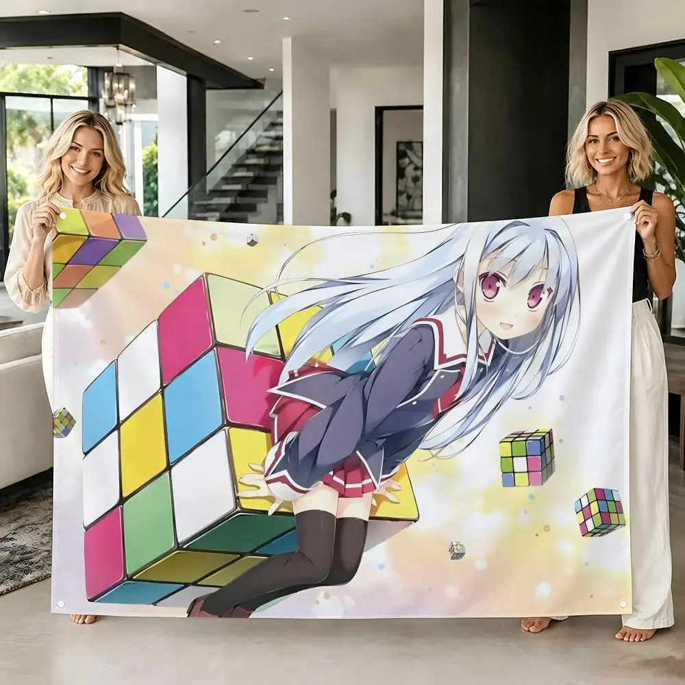 Fantasy Anime C-C³Cube×Cursed×Curious Flags Tapestry Creative Pattern Photo Living Room Wall Art Party Outdoor Decor