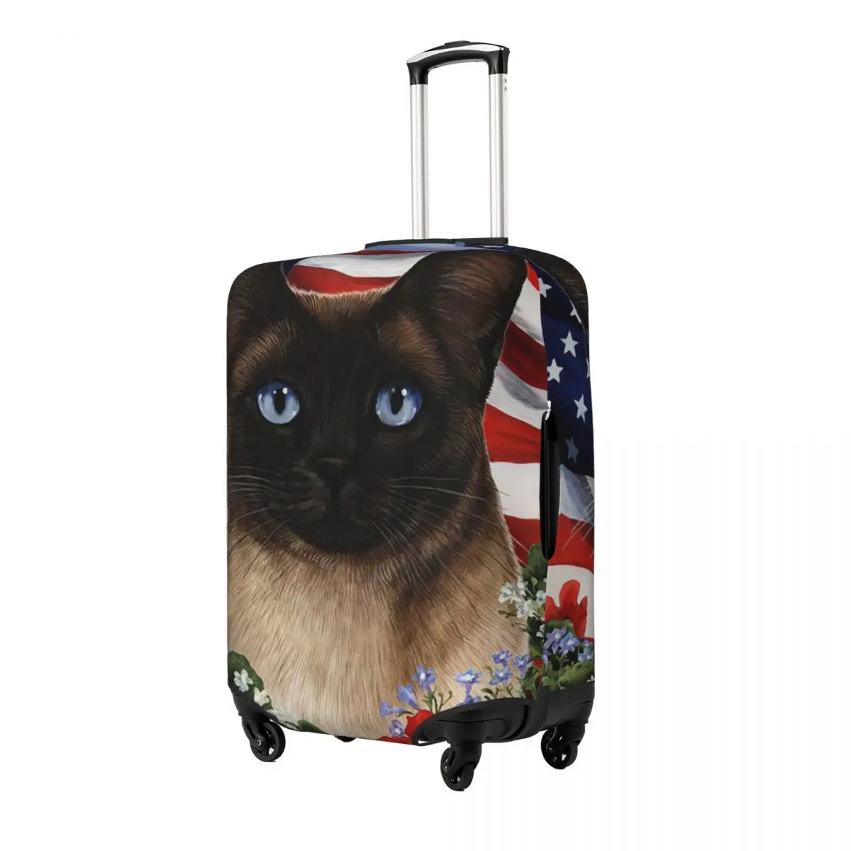 Tuxedo Cat Usa sarung koper motif Patriot, Aksesori Perjalanan pelindung debu elastis tahan air 18-32 inci