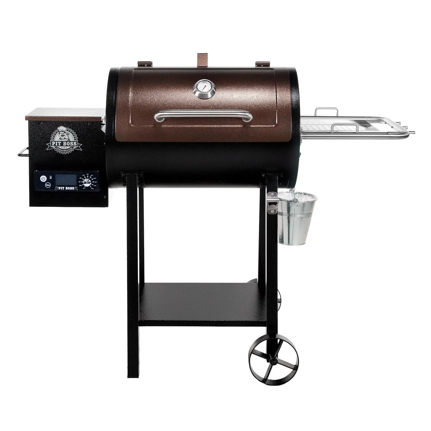 Wood Pellet Grill & Smoker, 518 Sq. In. Cooking Space, Flame Broiler, LED Digital Controller, 180°F-500°F Temperature Range, 5 lb. Pellet Hopper, Brown
