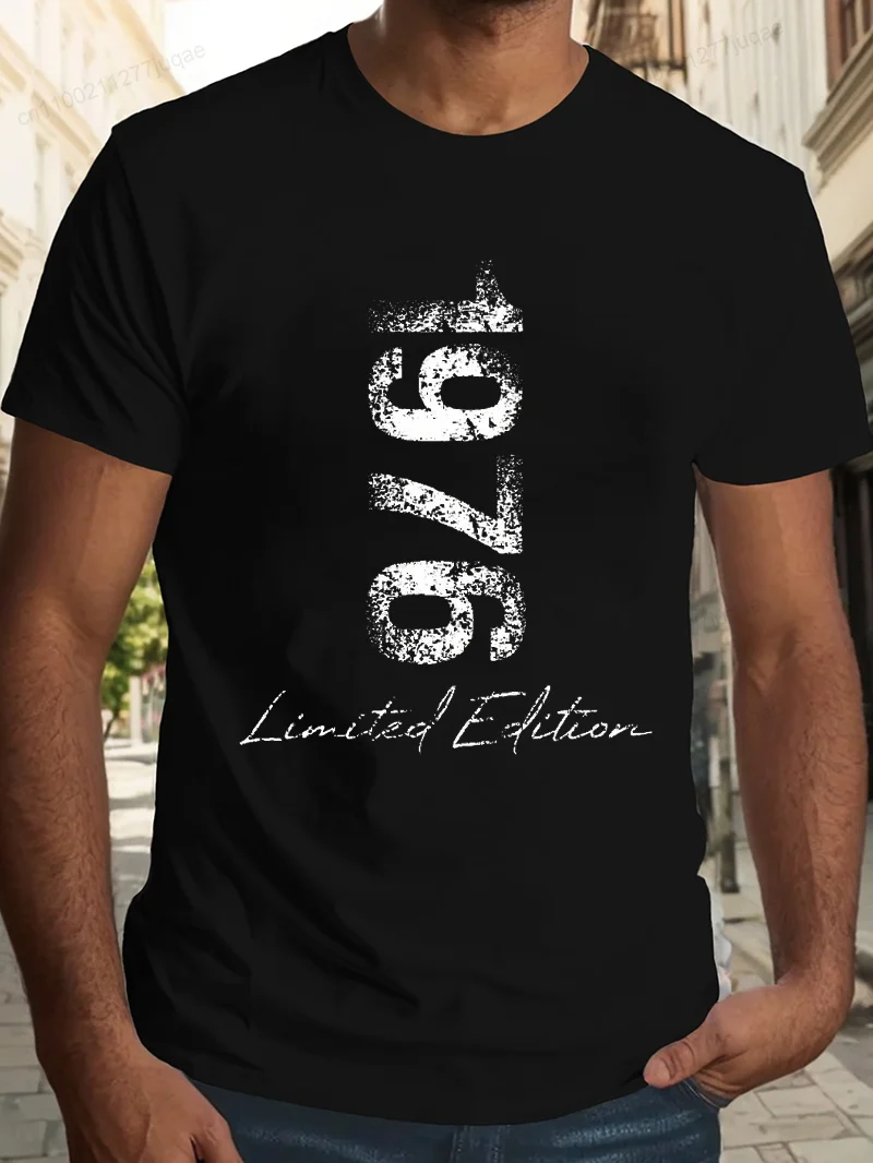 Men's T-shirt 1976 Shirt 1976 Limited Edition T-Shirts Birthday Gifts Short Sleeve for Men Women Vintage T-Shirt Male Clothes