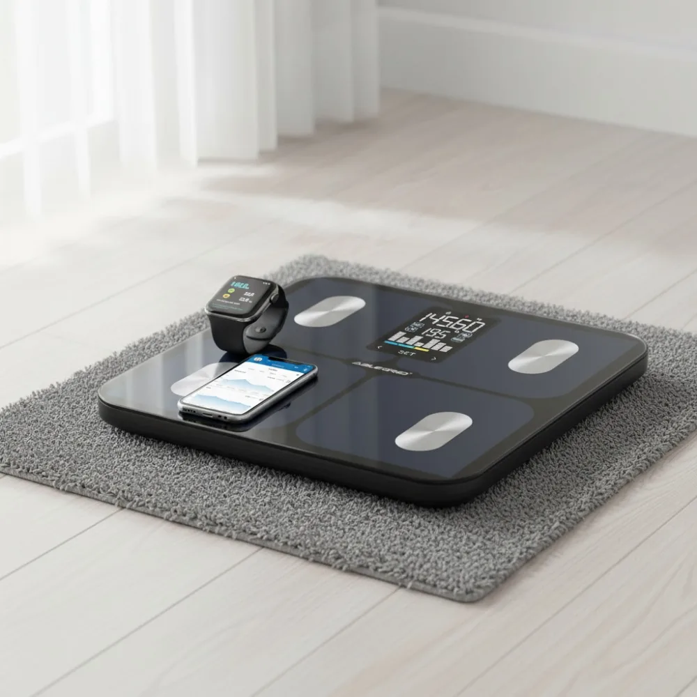 

Smart Digital Body Fat Scale with LED Display, BMI & Muscle Mass Tracking, 400lb Capacity, App-Free Mode for Easy Home Use