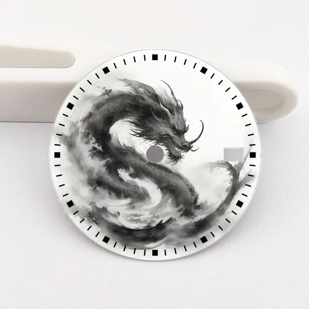 Watch Dial 28.5mm NH35 Dial Ink-Wash Painting Dial Color Printing Personalized Dial Suitable for NH35/36 Movement