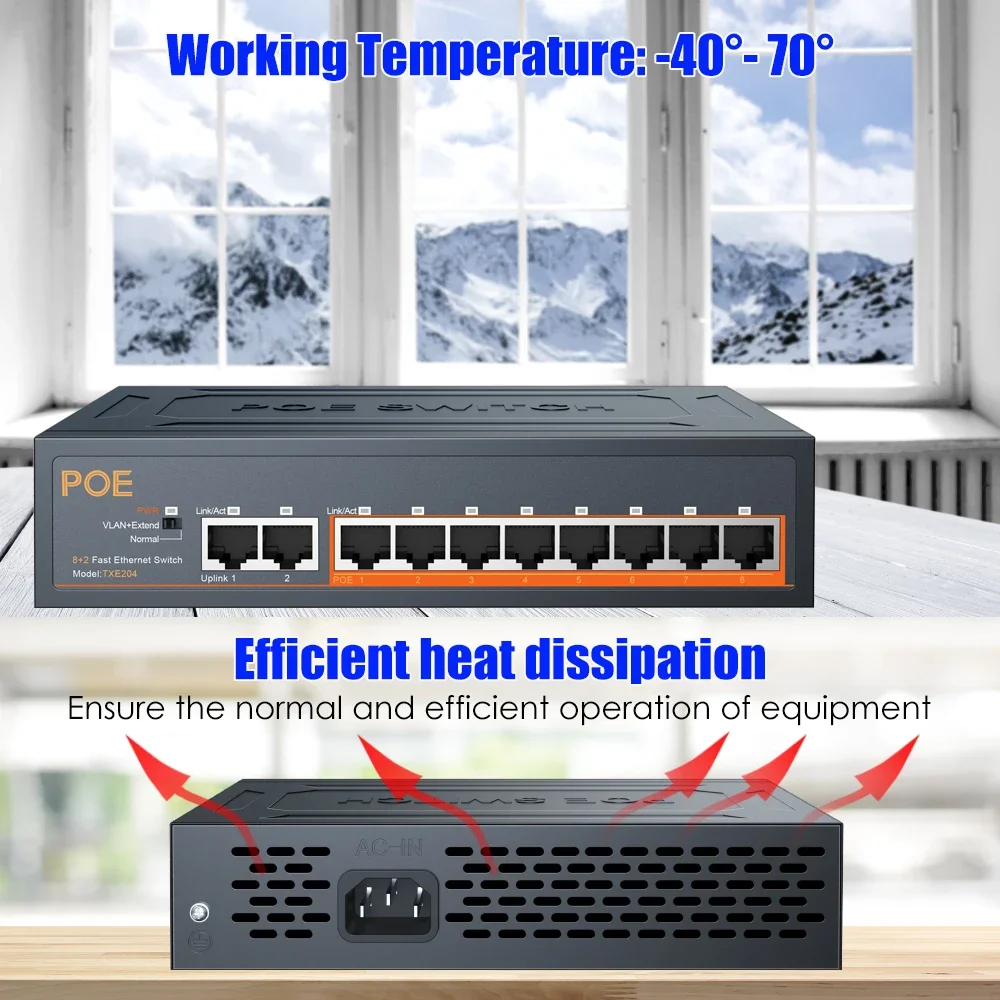 48V 4/8/16 Poorten Poe Ieee 802.3 Af/Op Ip Camera/Cctv Poe Switch Gigabit10/100Mbps Met Vlan Voeding Voor Poe Camera