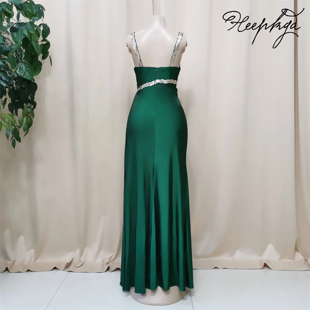 Vestido longo verde com cintos dourados, sem encosto reto, elastano elástico, vestidos formais, festa de casamento, drop shipping, novo, 2022