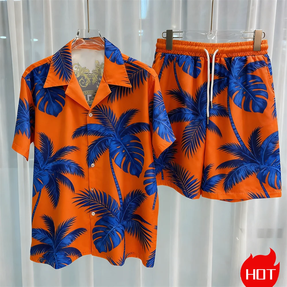 3D Digital print men's set leisure two-piece shorts set high-quality summer Hawaii shirt sett Unisex y2k shirt set home pajamas