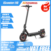 iScooter i10 Electric Scooter 10 Inch 650W 15AH Scooter Foldable Electric Kick Scooter Max Range 45km Electric eScooter Whit APP