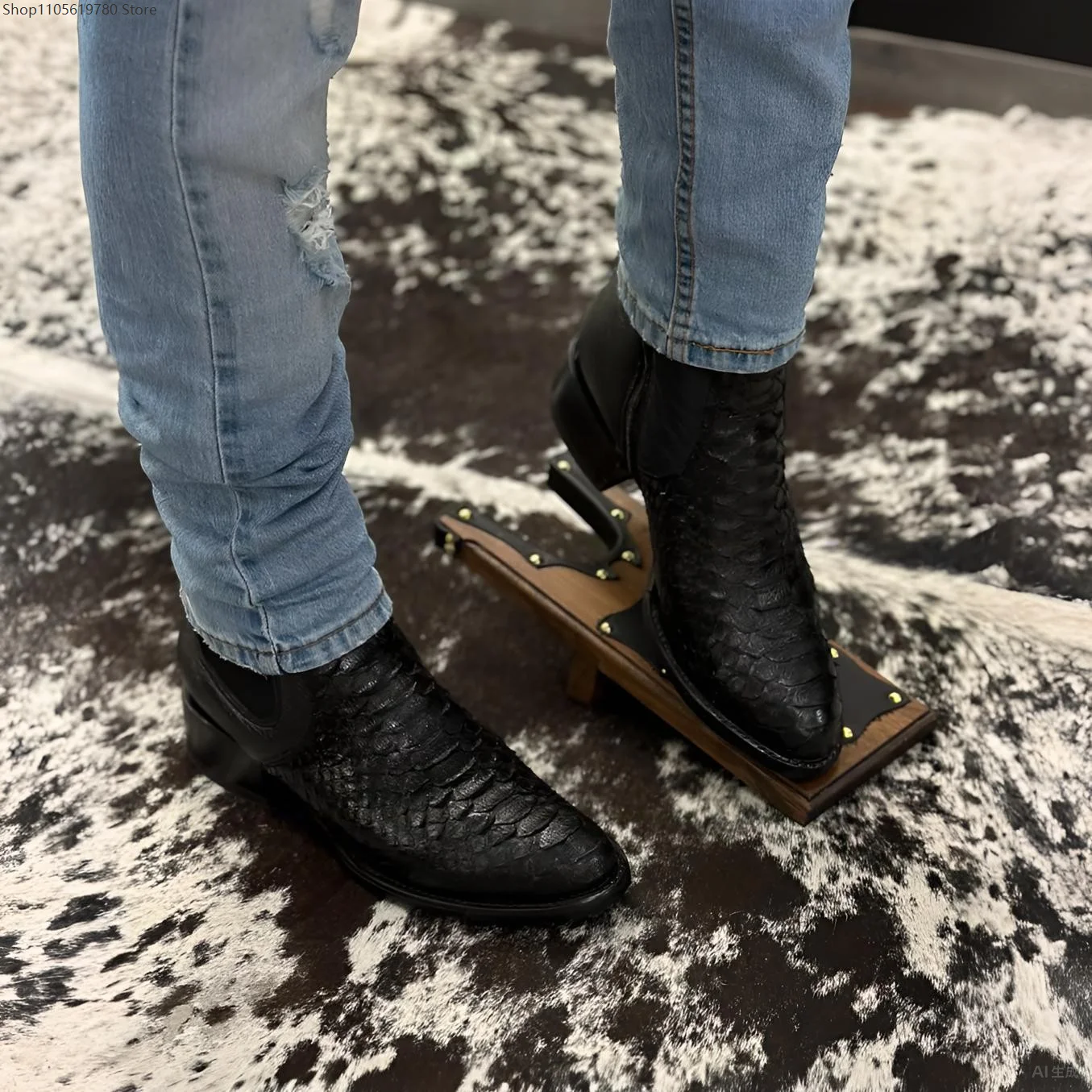 men-western-chelsea-boots-mid-heel-low-top-boots-large-size-retro-medieval-cosplay-round-toe-chunky-heel-halloween-party-shoes