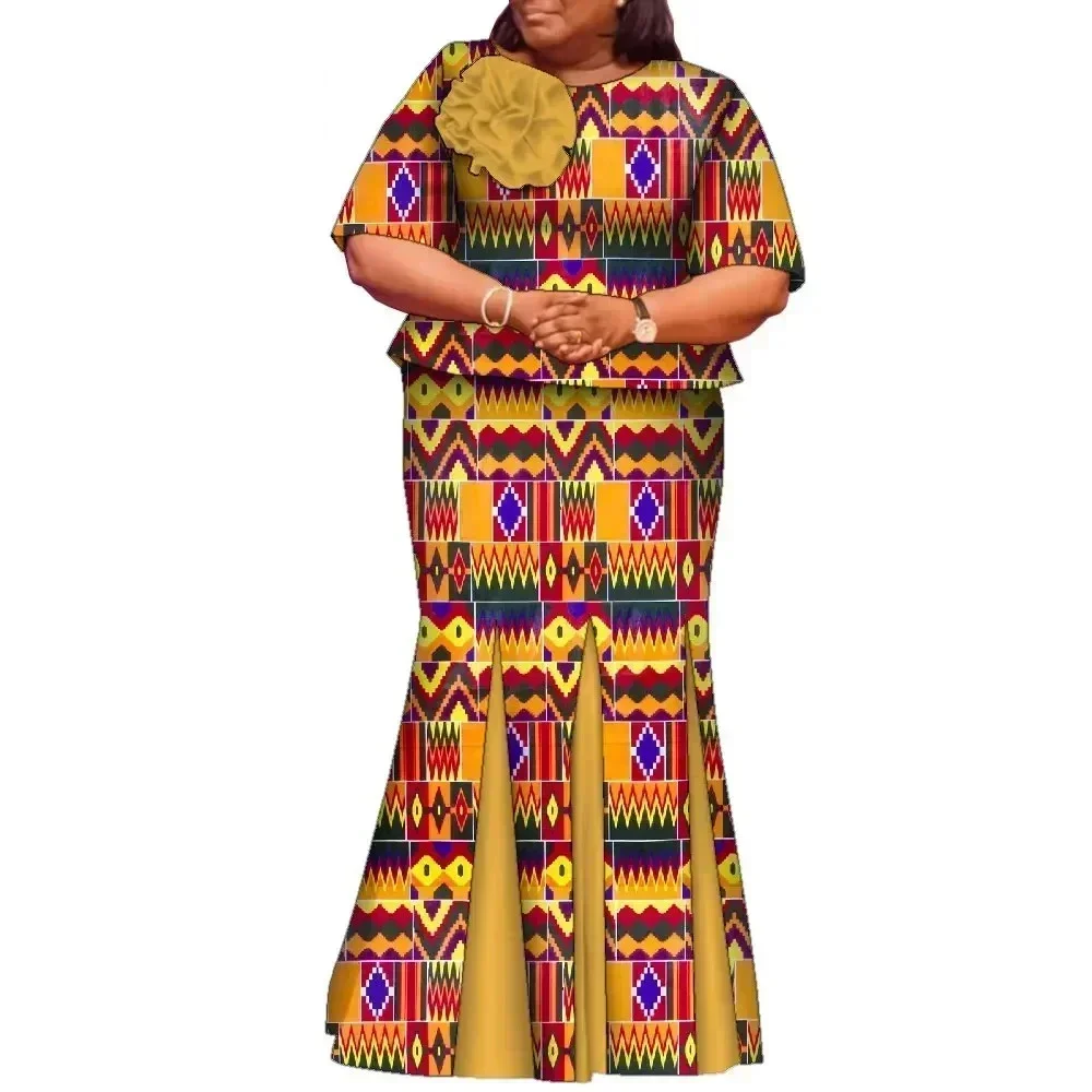 African Skirts and Top Sets for Women Party Ankara Fashion African Print Clothes Dashiki Outfits Lady Evening Gowns WY2143