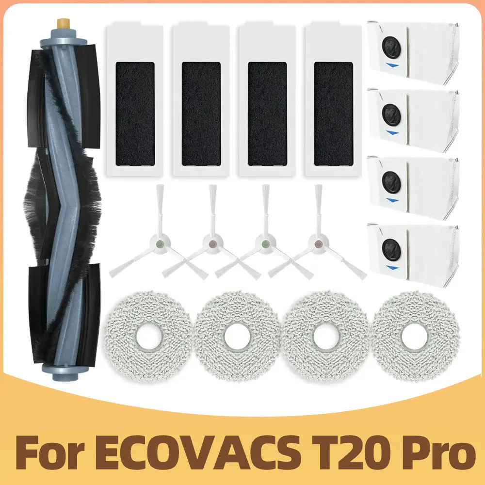 For Ecovacs Debot T20 OMNI/T20/T20 Max/T20 Pro Accessories Main Side Brush Mop Cloth HEPA Filter Dust Bag Replacement Spare Part