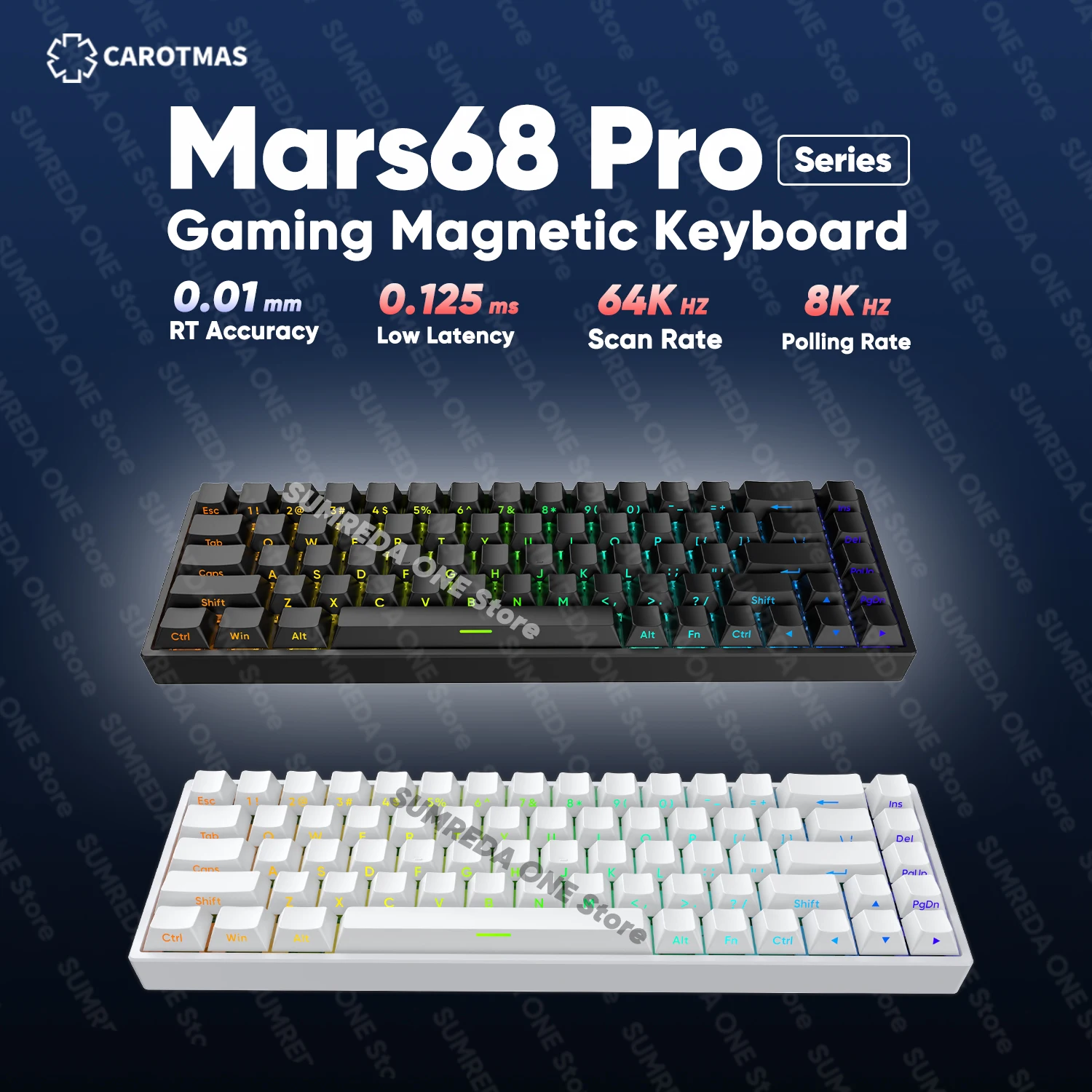 IROK Carotmas D Mars68 Pro Gaming Wireless Magnetic Mechanical Keyboard  8K Rapid Trigge 0.01mm Bluetooth Gamer Wired Keyboard