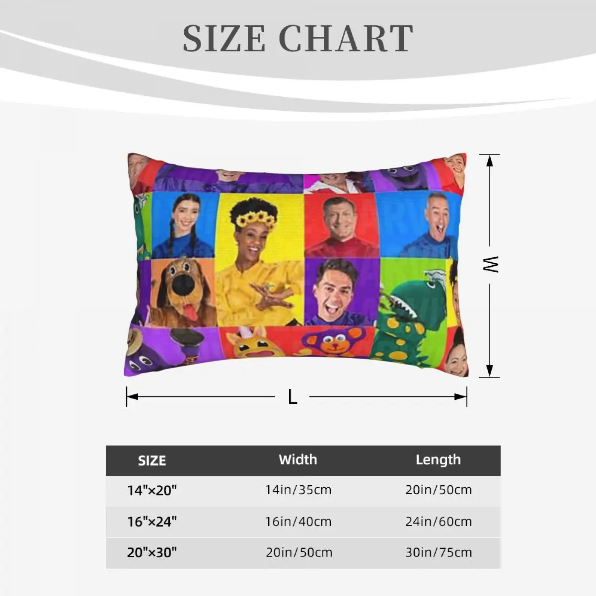 The Wiggles Tv Show Music Band Rectangle Pillowcase غطاء الوسادة ديكور غرفة النوم سرير المنزل الراحة رمي وسادة