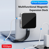 Multifunctional 8 In 1 Magnetic Docking Station USB A 3.2 10Gbps 100W PD 4K60HZ  USB C Hub For Mac OS/ Windows/ Linux/ Android