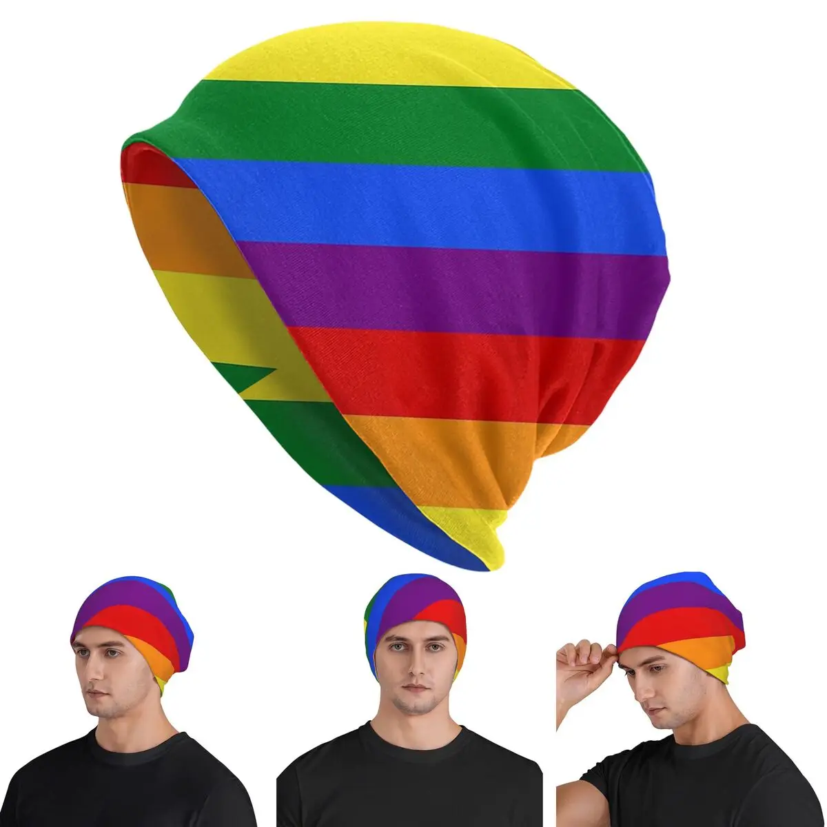 

Gay Pride Flag Skullies Beanies Hats Warm Autumn Winter Outdoor Cap Knitted Bonnet Caps for Unisex Adult