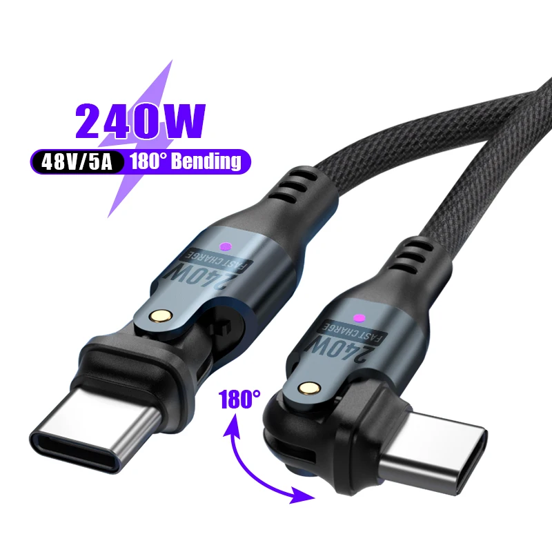 240W PD Charging Cable for Samsung Galaxy Z Flip6 Lenovo Tab K11 Plus Meizu Blue 20 Oukitel WP52 Cable