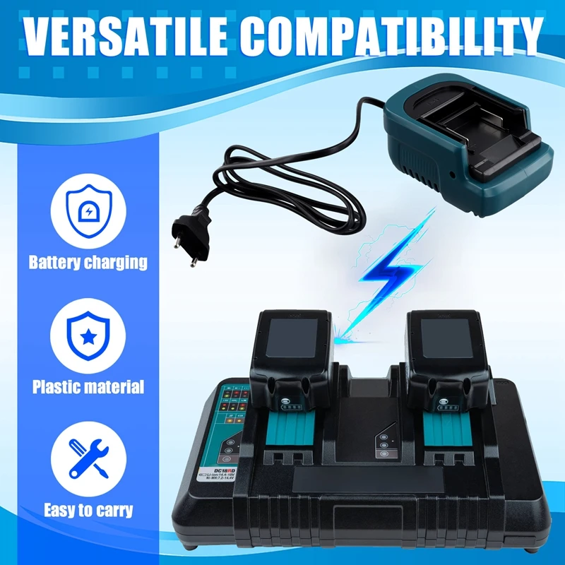 100V-240V Portable Li-Ion Battery Charger Power Tool Mini Compact For Makita 18V 21V Lithiumy Ion Battery EU Plug