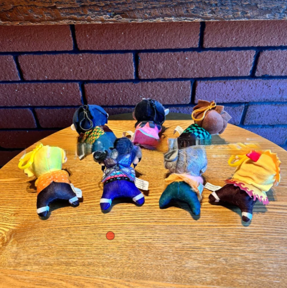 28pcs/lot 10cm Cute  Lying Tanjiro Nezuko Plush Dolls Anime Demon Slayer Plush Keychains Claw Machine Toys bag charm gifts