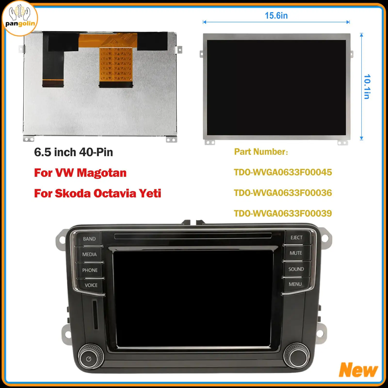 

Original 6.5" LCD Touch Screen Display For VW Skoda MIB STD2 684 200 TDO-WVGA0633F00045 TDO-WVGA0633F00036 TDO-WVGA0633F00039