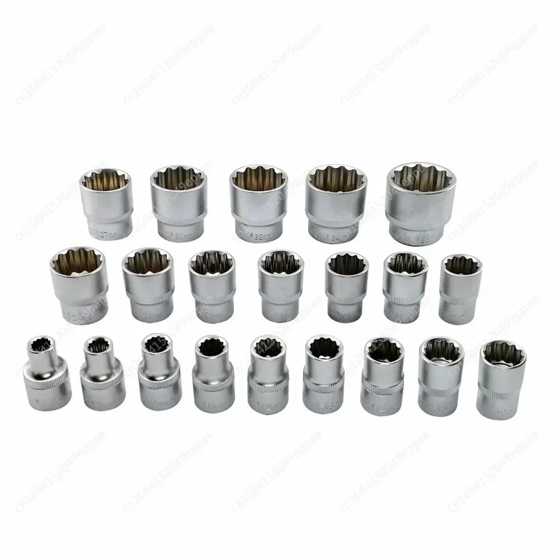 21-Piece Set Of 12-Point Plum Blossom Socket Set 1/2 Inch Big Fly Socket Head 8-36mm Specification Plum Blossom Socket Head