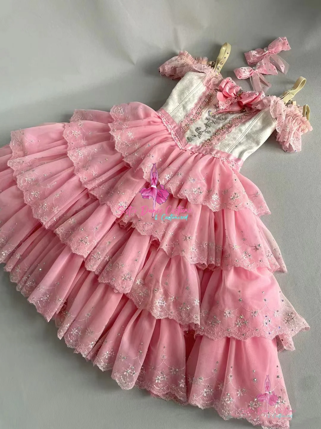 2024 New PROM variation tutu High-end private custom blue professional performance competition dress girl costume