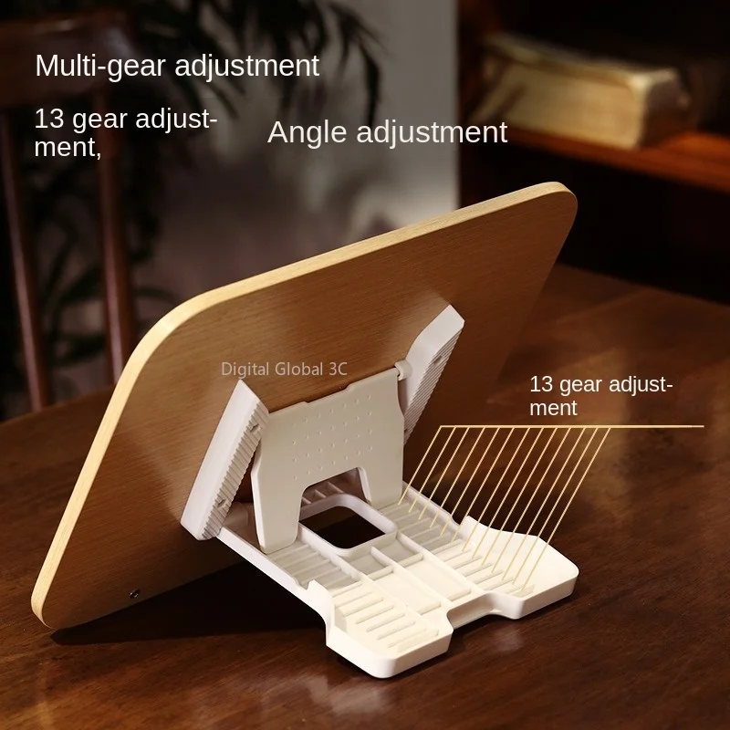 Adjustable Book Holder Tray Wood Frame Reading Bookshelf Bracket Page Paper Clips Document Bookstand Support Tablet Recipe Stand