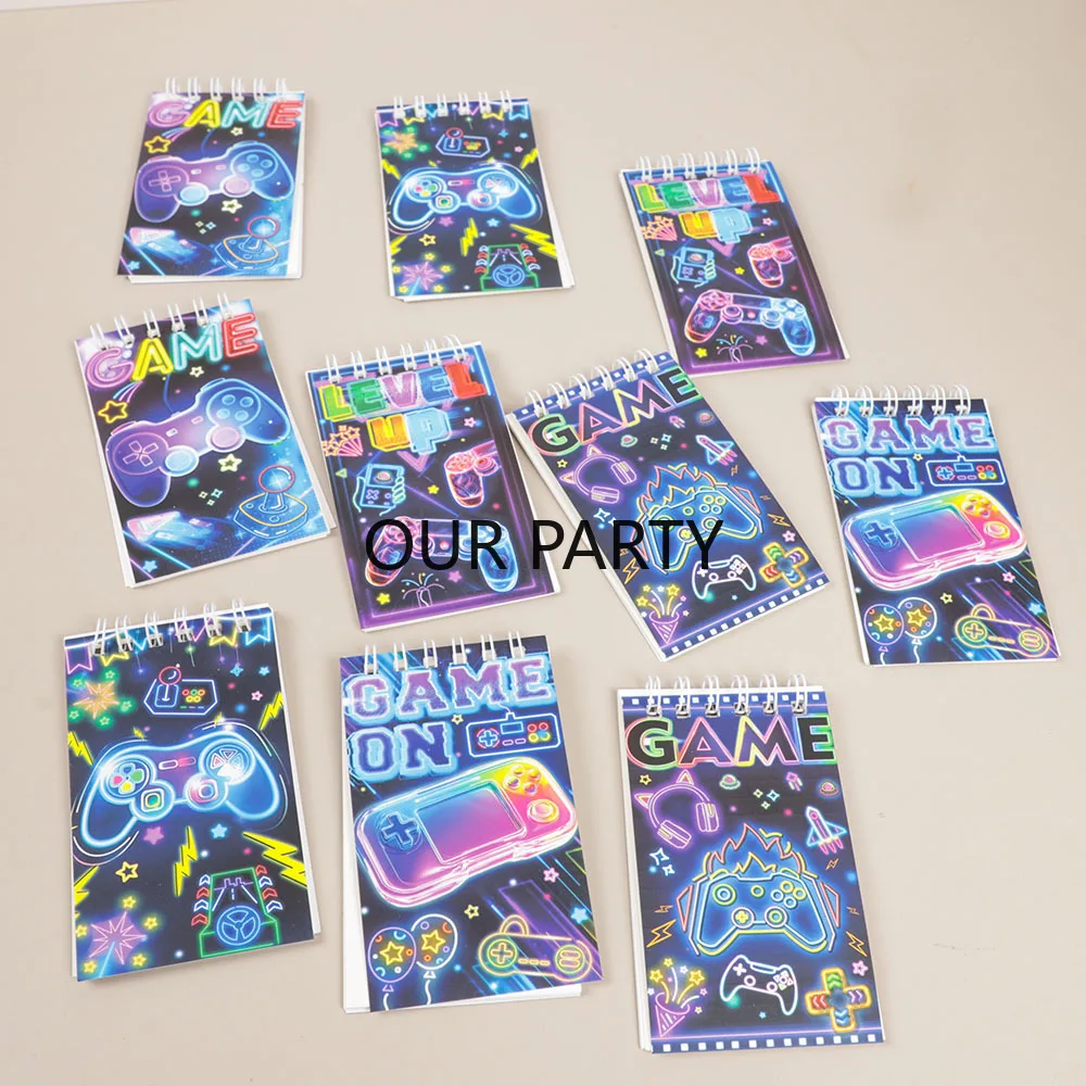 10-teiliges buntes Spiel-auf-Thema, tragbares Spulen-Notizbuch, GamePad, Mini-Notizblock für Kinder, Geburtstag, Spielacht, Partygeschenke, Schulbelohnungen – Detail 3