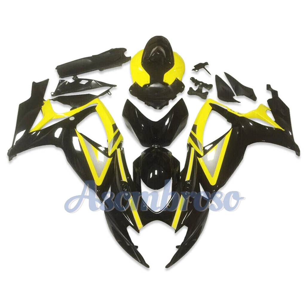 Plastic Shell Motorcycle Fairing Kits Fit For Suzuki GSXR600 750 2006 2007 GSXR 600 06 07 K6 GSX-R600 Yellow Black Bodywork Set