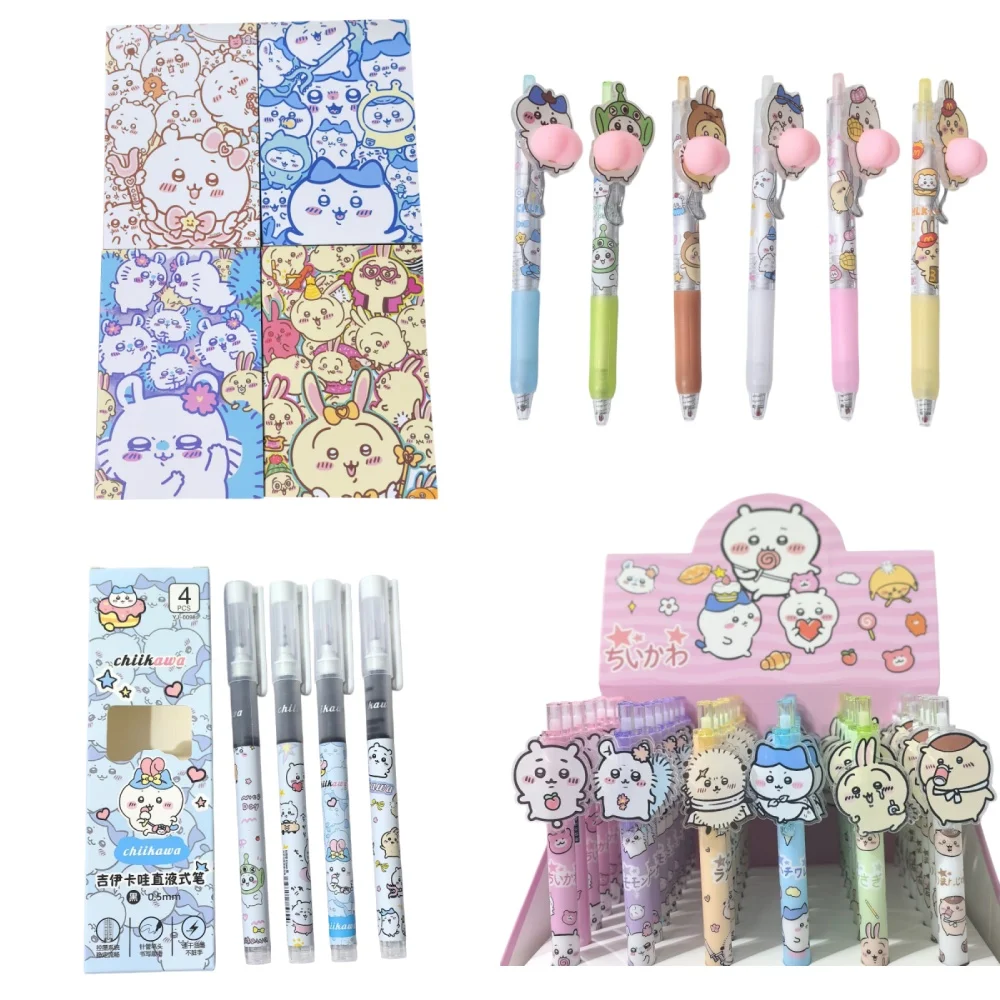 NEU! Schreibwaren-Set, Geeignet für Büro und Schüler-Klassenzimmer, Squishy-Stift, Notizbuch, Anime-Partyzubehör Chiikawa