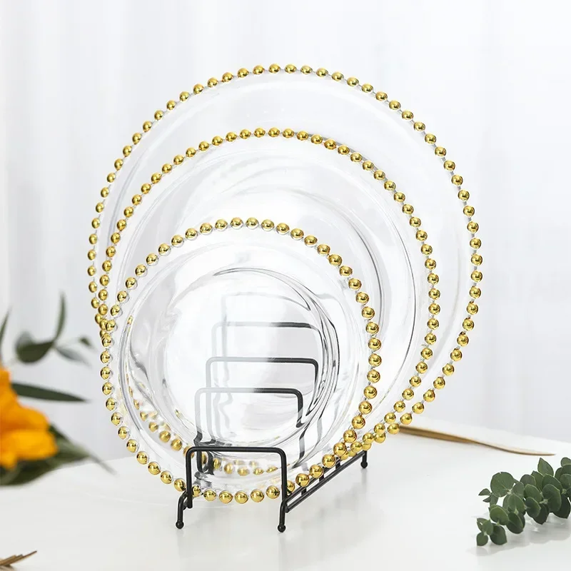 150 Pcs Charger Plate Plastic Decorative Service Plate Gold Silver Dinner Serving Wedding Decor Table Place Settin 13Inches