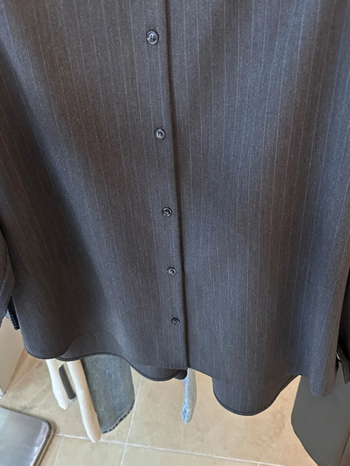 縦縞柄 レディース カジュアル 通勤 秋冬新作 軽量 マチュリ ファイオン ポリエステル ロング丈...