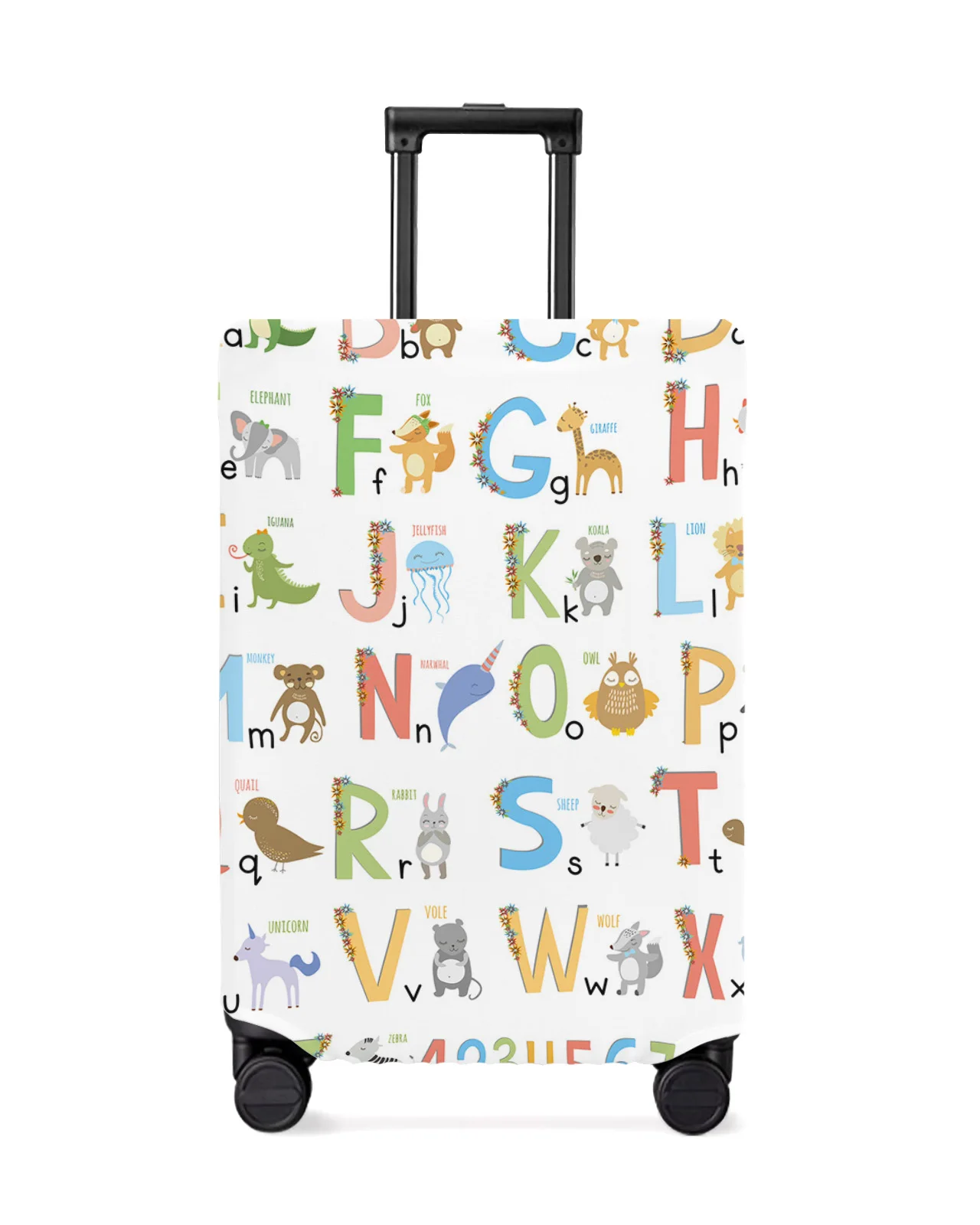 

Children'S Alphabet Animals Luggage Cover Stretch Suitcase Protector Baggage Dust Case Cover for 18-32 Inch Travel Suitcase Case