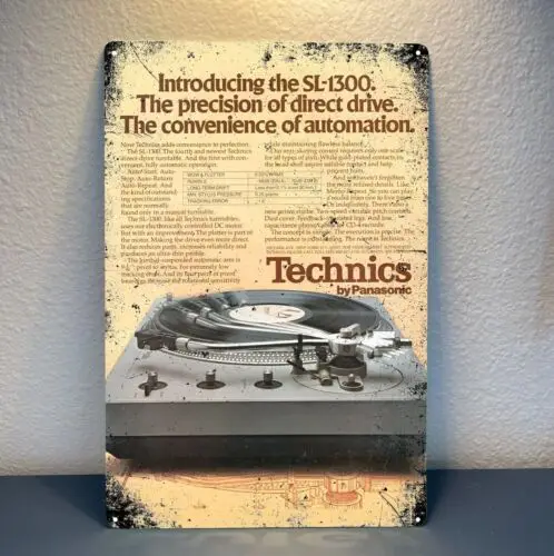 Technics Sl-1300 Turntable Vintage Stereo Hi-Fi Metal Poster 20x30cm Sign tin sign