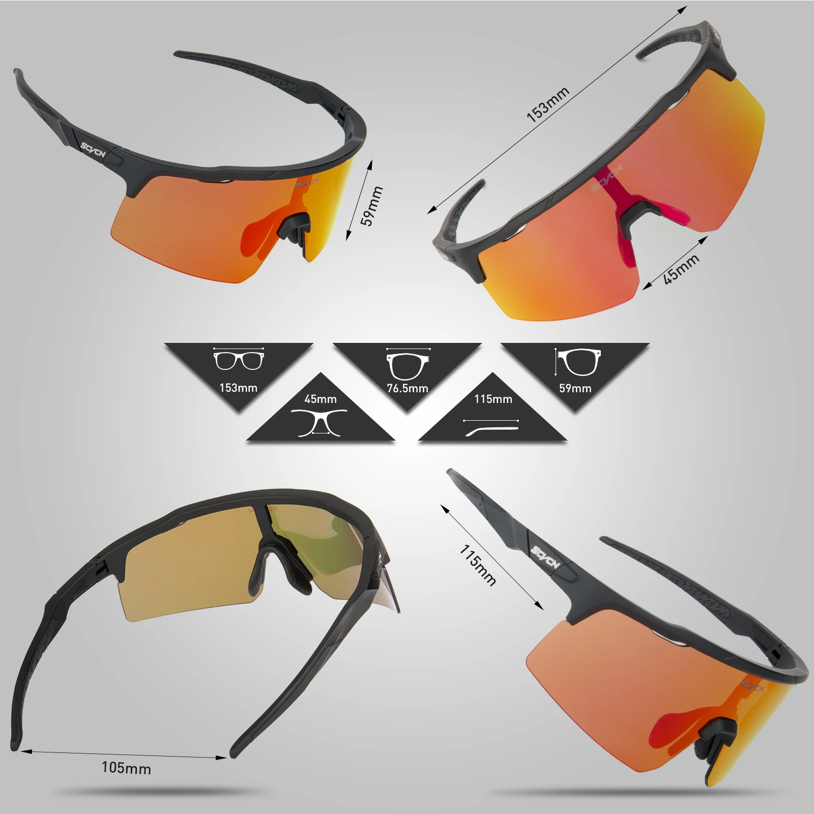 Scvcn Cycling Sunglasses Man Outdoor Running Windproof Goggles Woman Bicycle UV400 Road Bicycle Eyewear Mountain Bike Glasses