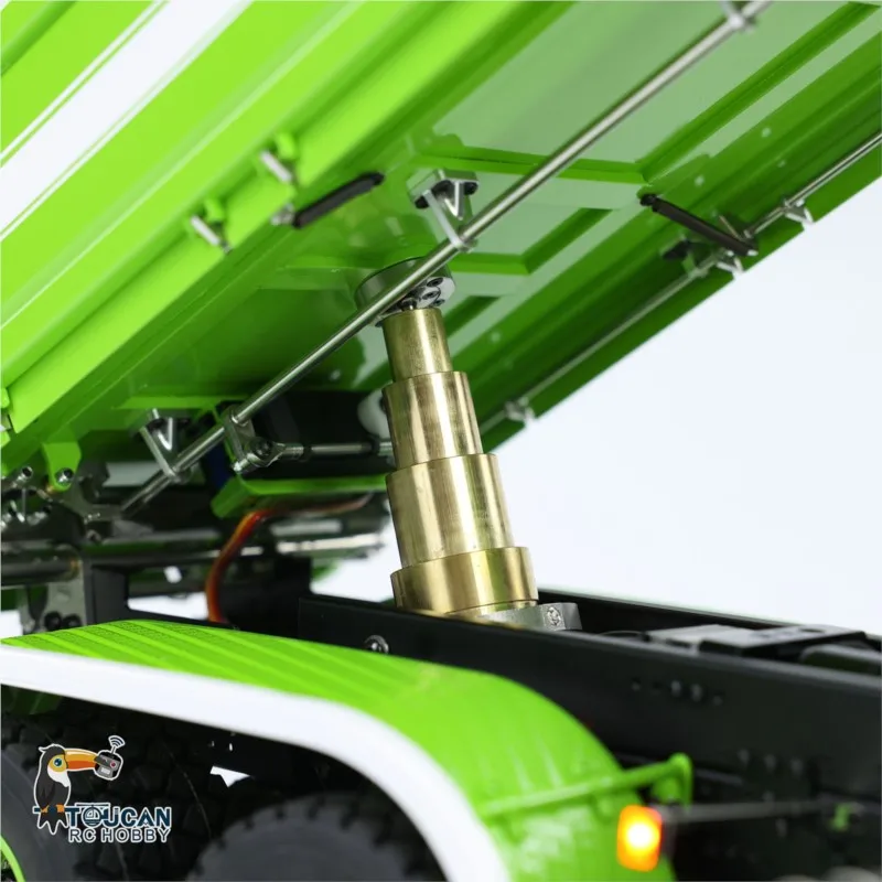 1/14 lesu 770s 6x6 rc caminhão basculante hidráulico 3 vias de controle remoto basculante metal 3 eixos basculante pintado luz sistema som modelo