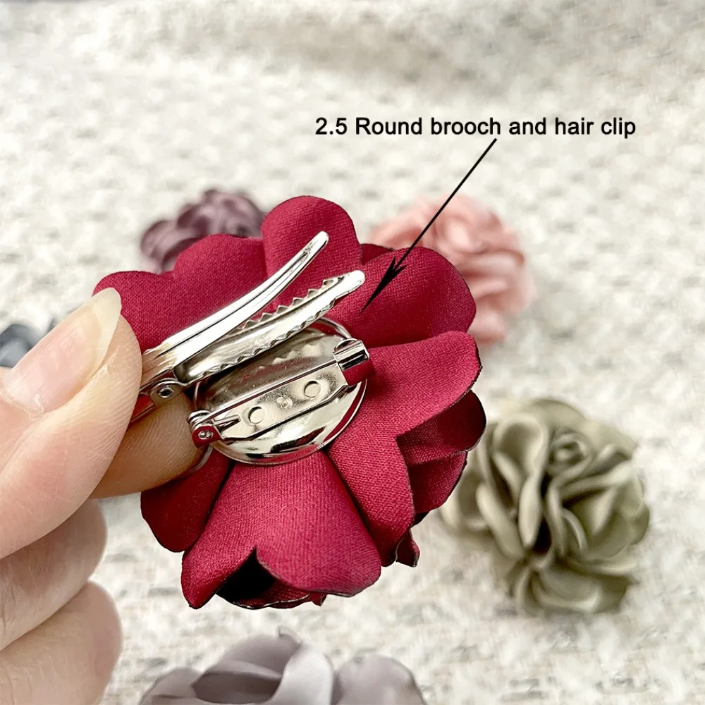 Fabric Art Burnt Rose Brooch New Hydrangea Elegant Fabric Corsage Breastpin Simple Multilayer Mesh Brooch